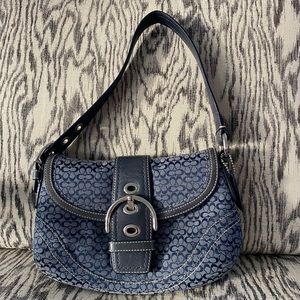 Coach mini hobo navy, gently used